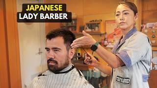 (ASMR) Japanese Barbershop Owned by Female Barber with 20+ Years Experience at the Foot of Mt Fuji