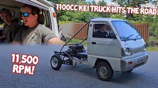 Fast and Loud Test Drives in my Ninja Powered Autozam! - Motorcycle Swapped Kei Truck Part 5