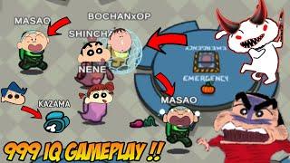 When shinchan uses 999 iq in among us | shinchan playing among us with friends | shinchan among us