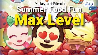 Disney Emoji Blitz Max Level - SUMMER FOOD FUN - Mickey and Friends