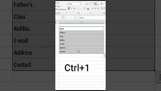 create form in excel#exceltips #exceltricks