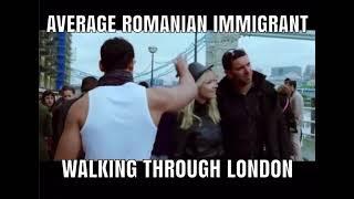 imigrant român mediu care se plimbă prin Londra