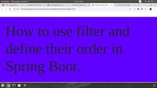 how to use filter(multiple) in spring boot? PART-1