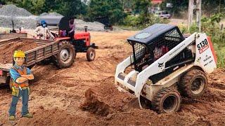 Cute Bobcat S130 Loader Working in Construction  Site | construction life