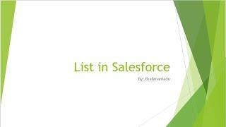 Lists in salesforce