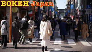 Bokeh Japan Walk - Shopping street on Sunday when spring is near