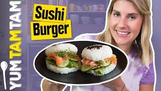 Sushi Burger mit Lachs & Avocado // Burger-Rezept im Sushi-Style // #yumtamtam