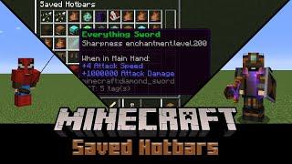 MINECRAFT SAVED HOTBARS SHOWCASE + DOWNLOAD