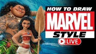 How to Draw MOANA in a MARVEL STYLE?