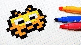 Handmade Pixel Art - How To Draw a Space Invader  #pixelart