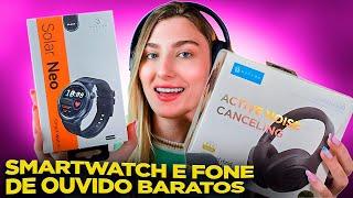 BARATO  FONE DE OUVIDO E HEADSET BLUETOOTH HAYLOU S30 + SMARTWATCH SOLAR NEO - Vale a pena?