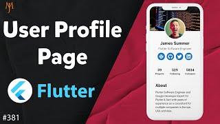 Flutter Tutorial - User Profile Page UI With Profile Picture | CircleAvatar, Stack, Positioned
