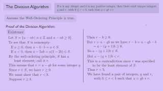 (Abstract Algebra 1) The Division Algorithm