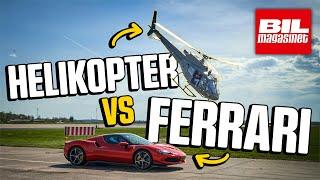 Hvem er HURTIGST?! Ferrari eller Flyvevåbnets helikopter | Bil Magasinet