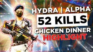 "52 SQUAD KILLS" CHICKEN DINNER BY H¥DRA | ALPHA || PUBG MOBILE FUNNY HIGHLIGHTS!