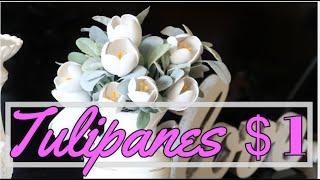 Como Hacer Tulipanes de Goma Eva⎢Tulipanes $1 de Foamy⎢DIY Tulips Hand-Made⎢Tulipanes Foami 2020