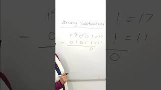 Binary Subtraction|#zeenathasanacademy