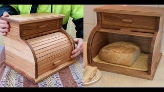 How to make a bread box - with tambour roll top lid .