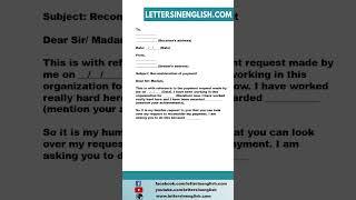 Letter for Reconsideration of Payment