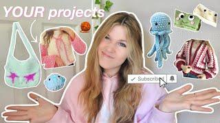 REACTING TO MY SUBSCRIBERS CROCHET PROJECTS!! (part 2)