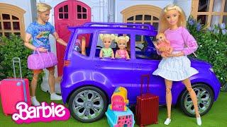 Barbie & Ken Doll Family Packing Bags for Vacation