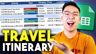 EASY Google Sheets TRAVEL ITINERARY Tutorial for your NEXT TRIP!