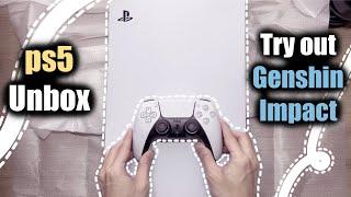 UNBOX ps5 & trying out Genshin Impact on ps5