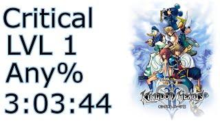 Kingdom Hearts 2FM (PS4) Crit LVL 1 any% Speedrun in 3:03:44