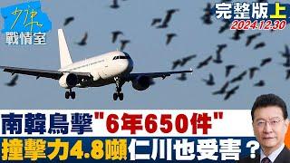 【完整版上集】南韓鳥擊”6年650件” 每隻鳥撞擊力道4.8噸仁川機場也受害？ 少康戰情室 20241230