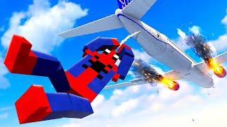 SPIDERMAN Tries to Survive Plane Crash - Teardown Mods Gameplay