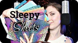 ASMR Scratching & Tapping Tingly Textured Sheets  Beeswax, Vinyl, Glitter, Holo, Crystals  4 Mics