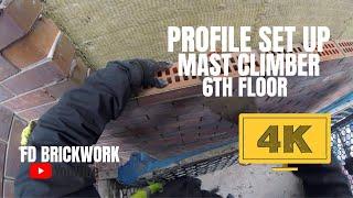 Bricklaying - Setting Up Profile 6th Mast Climber |4K