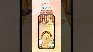 Haldi ceremony invitation video in english language with traditional design 3150