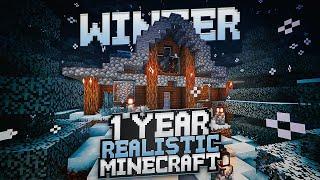 I Survived 1 YEAR with Realistic Mechanics in Minecraft | Winter