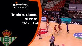 TJ CAMPBELL cierra el cuarto con un triplazo | Liga Endesa 2020-21