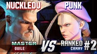 SF6 ▰ NUCKLEDU (Guile) vs PUNK (#2 Ranked Cammy) ▰ High Level Gameplay