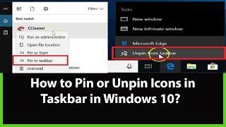 How to Pin or Unpin Program Icons to the Taskbar on Windows 10?