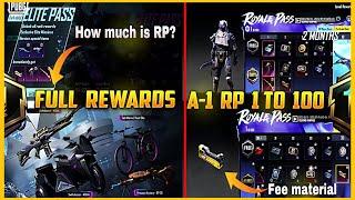 A1 Royale Pass Rewards | 1 to 100 RP Leaks | RP Full Cost Reveal | FREE Upgrade Skin! & Material