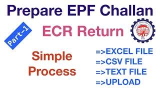 PF Challan Generation | Online Monthly ECR Return Filing | Excel to text | Statutory Update
