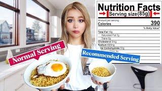 Only Eating Recommended Serving Sizes for 24 hours! | *This was surprising*