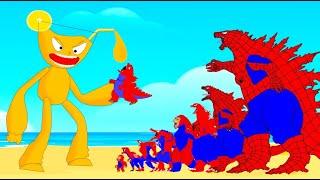 Rescue Baby GODZILLA SPIDER From MONSTER GENERATION : Who Will Win? | Godzilla Cartoon Compilation