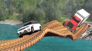 Cars vs Impossible Log Bridge - BeamNG Drive -  ULTIMATE Edition Compilation