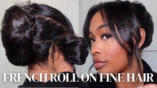 QUICK AND EASY DIY FRENCH ROLL ON FINE HAIR | MODEST HAIRSTYLES 