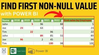 Find First Non-Null Value in a Row with Power Query and Power BI