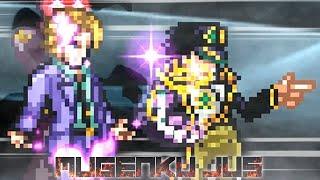 Papa Jotaro and Kira Yoshikage go around the worlds looking for challengers! MUGEN JUS