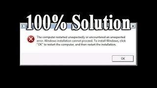 The Computer Restarted Unexpectedly or Encountered an Unexpected Error 100% fix