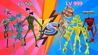 Team Siren Head vs Siren Head level up boss with Gold Siren Head #2