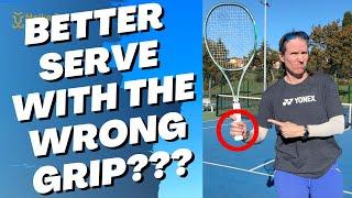 I Can't Believe I'm Doing This! 3 Tips For A Better TENNIS SERVE With the WRONG Grip