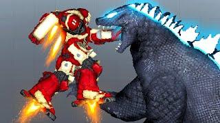 Fighting GODZILLA with Hulkbuster Suit - People Playground Mods