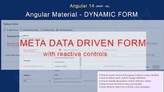 Part 33 - Metadata Driven Dynamic Form Using Reactive | Angular 14 Series | Form Validation